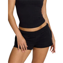 (S, Black) Short de yoga décontracté d'été pour femme, couleur unie, taille élastique, short de jogging ample