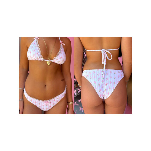 (S, Pink) Costume da bagno da spiaggia. 1