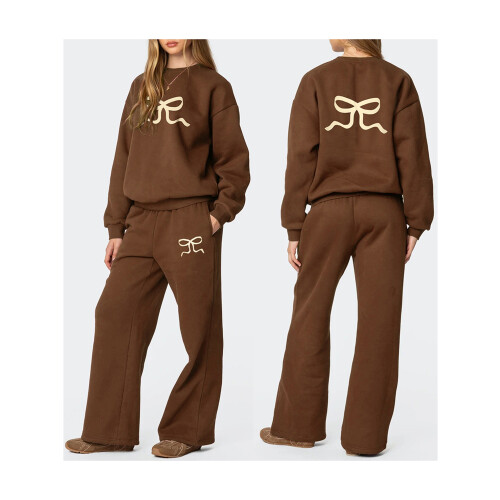 (XL, Dark Brown) Σετ παντελονιού, φούτερ αθλητικά ρούχα 1
