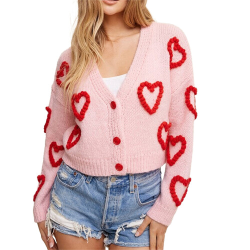 (M, Pink) Pulls boutonnés pour pour l'automne.