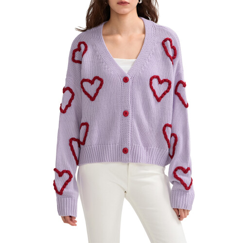 (M, Light Purple) Pulls boutonnés pour pour l'automne. 2