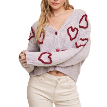 (S, Light Purple) Pulls boutonnés pour pour l'automne.