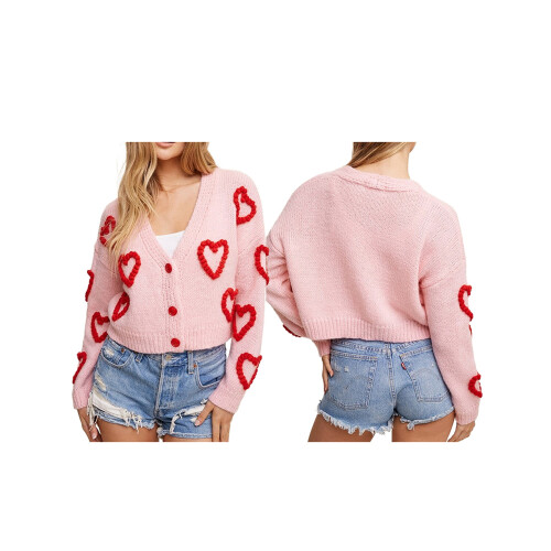 (S, Pink) Pulls boutonnés pour pour l'automne. 1