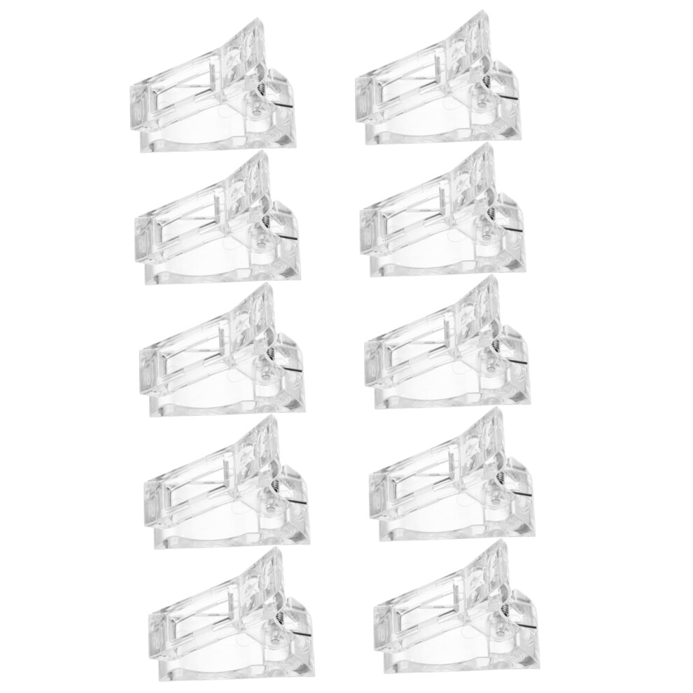 10pcs Transparent Nail Extension Clips for Gel and Acrylic, Professional Nail Tip Clamp Set