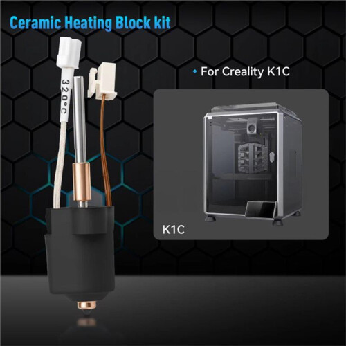 For  K1C/K1MAX Hotend Thermistor Cartridge Sensor Hot End Ceramic Heating Block Kit 0.4mm Nozzle 2