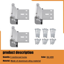 3-Teiliges Türverstärkungsschloss, U-Türverstärkungsschloss Aus Aluminiumlegierung, 3-Zoll-Sicherheitstürschloss, Haussicherer Türstopper