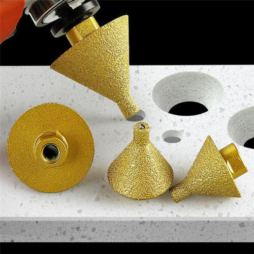 Diamond Beveling Chamfer Bit for Angle Grinders, 5/8In 11 Thread Countersink Drill Bits, Diamond Cone Tile Bit Large 1