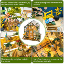Zestaw Domku, Domek Kwiatowy DIY, Ręcznie Robione, Puzzle 3D, Budynek Montażowy, Dekoracja Sypialni Domowej