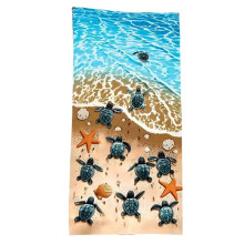 Schnelltrocknendes Strandtuch mit Meeresschildkröten-Muster, Weich und Saugfähig, Geeignet für Badezimmer, Outdoor, Pool und Camping,C