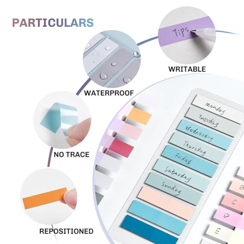 2400 PCS Sticky Tabs,120 Colors Writable Sticky Note Tabs for Binders, Annotation Tabs, Page Markers, Classify Files 2