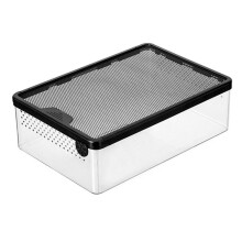 Scatola di Alimentazione Trasparente per Rettili Scatola di Riproduzione per Anfibi, Insetti, Rettili Contenitore di Schiusa per Ventilazione Scatola