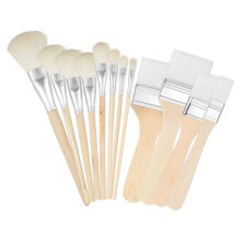 Mop Brush for Acrylic Painting, Assorted Size Acrylic Paint Brush Set Blending Mop Brushes with Wooden Handle 12PCS Set