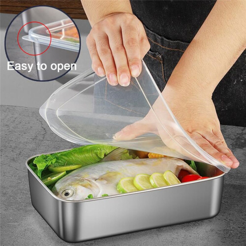 Square Disk with Cover Bake Tray Cake Tray Food Grade Rectangular Food Storage Box Container