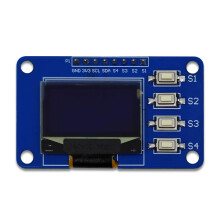 0,96 Tums OLED-Skärmmodul 12864 Skärmmodul med Matris och 4 Tangentbord IIC