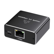 1 In 2 Out Gigabit Ethernet Splitter 1000Mbps Höghastighets RJ45 Nätverksförlängningskabelkontakt Cat5/5e/6/7/8 Splitte