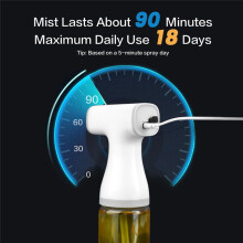 Electric Olive Oil Sprayer for Cooking, 8.5oz/250ml Adjustable Misting Range Olive Oil Dispenser Bottle with Led Light
