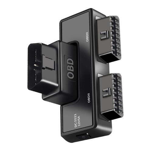 OBD2 One Divided Into Two Adaptor Wire 16 Pin 16 Core OBD Expansion Cable Connector Adapter Cable Universal Dc5521 2