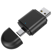 2-in-1 Wireless Carplay Android Auto Adapter AI Box Dongle Support USB&Type-C Wired to Wireless Adapter