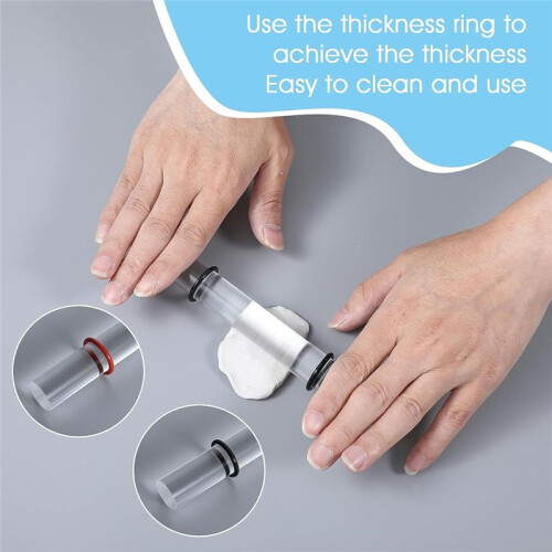 2Pieces Polymer Clay Tools, Acrylic Roller for Polymer Clay with Thick Ring, Clear Clay Art  DIY Polymer Clay Tools 2