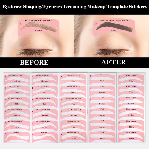 48 PCS Eyebrow Stencil Kit 24 Styles Reusable Eyebrow Shaping Tools for Quick Natural Brows 2