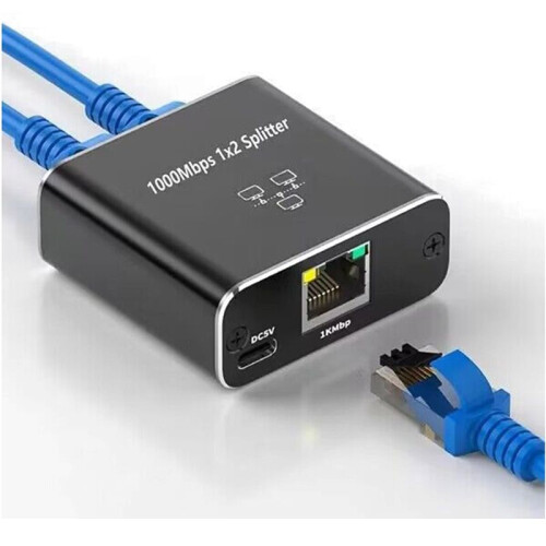 Rj45 Splitter 1 to 2 Gigabit Ethernet Adapter Internet Network Cable Extender for Laptop PC Keyboard Mouse Printer 1