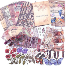 Scrapbook Supplies, (361Pcs) Vintage Aesthetic Scrapbook Kit with Paper, Stickers, Picture Frames, A6 Notebook Blank