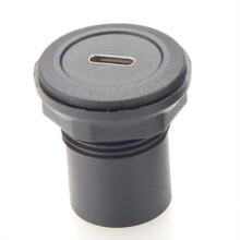 22 mm USB-Kontakt USB C-Uttag Till USB C-Uttag Rund Panelmonteringsadapter USB 3.1 Panelgängad Kopplingsadapter