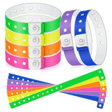 48 Pezzi Braccialetti In Vinile Braccialetti per Eventi In Plastica Braccialetti Colorati per Eventi Concerti Carnevale Discoteca, Set 2