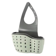 Household Storage Basket Kitchen Sink Shelf Adjustable Soap Sponge Hanging Basket Green