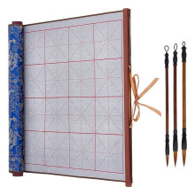 Wiederverwendbares Magisches Wasserschreibtuch, Tintenloses Chinesisches Kalligraphie-Set mit 3 Traditionellen Kalligraphie-Schreibpinselstiften, Set