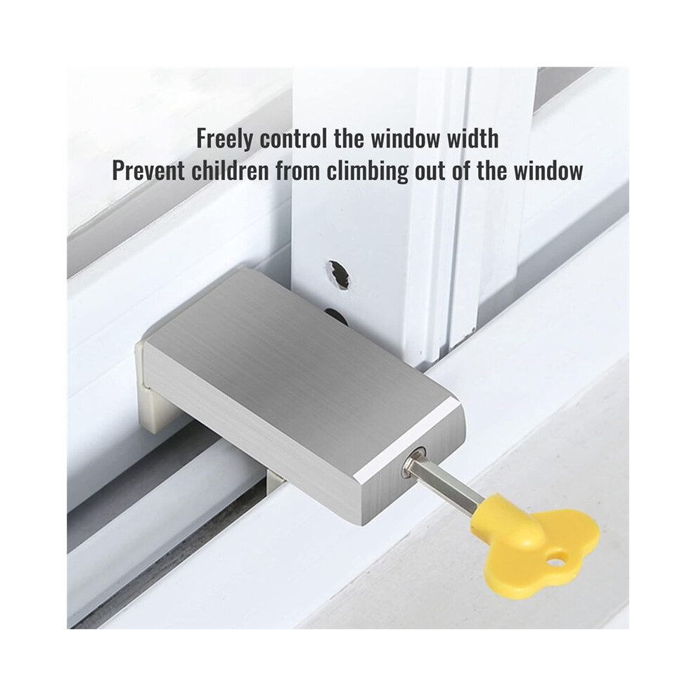 2PCS Adjustable Window Security Locks Window Limiters for Position Stopper Child Safe for Sliding