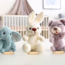 24pcs Crochet Doll Stand Double Steel Needle Doll Stand Animal Doll Toy Wooden Base Support Action Figure Stand