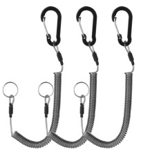 3er-Pack Spiral-Schlüsselanhänger, Outdoor-Spiralkabel, Einziehbares Sicherheitsseil, Zubehör mit Clip Aus Aluminiumlegierung