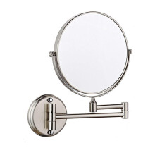 Makeup Mirror 8 Inch TwoSided Wall Mounted 3X Magnification Swivel with Drilling Nickel