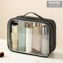 Trousse de Toilette Transparente, Trousse de Maquillage en PVC Hydrofuge avec Fermetures Éclair, Trousse de Toilette Transparente pour Femme