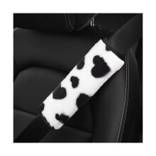 2PCS Plush Seat Belt Covers for Cars, Soft Shoulder Pads with Heart Pattern, Comfort and Pressure Relief for Adults and Kids