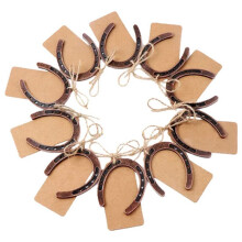 10Pcs Good Lucky Horseshoe Card Wedding Favors with Tags Rustic Horseshoe Gifts for Vintage Wedding Party Decor