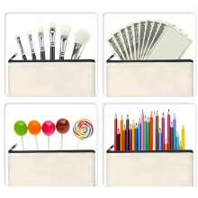 10 StüCk Leinen-FedermäPpchen, DIY-Bastel-ReißVerschlusstaschen, Leere Make--Taschen, Multifunktionale Taschen