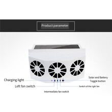 Car White Ventilation Fan Solar Charging Car Fan Heater Fan for Car Window Cooling Artifact Car Exhaust Fan Cooling Down