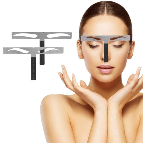 Eyebrow Stencil and Adjustable Eyebrow Ruler for Precision Symmetrical Shaping and Permanent Makeup 2