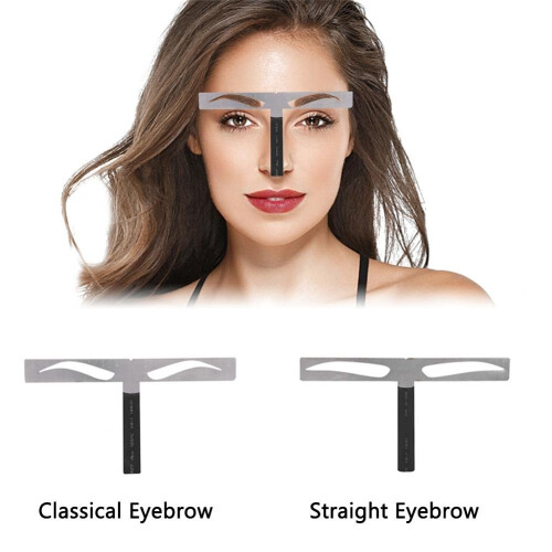 Eyebrow Stencil and Adjustable Eyebrow Ruler for Precision Symmetrical Shaping and Permanent Makeup 1