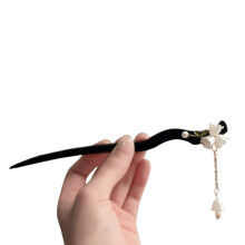 Wooden Hair Sticks for Updos Handmade Floral Hair Pins Durable Solid Wood Chinese Style 1 Pack