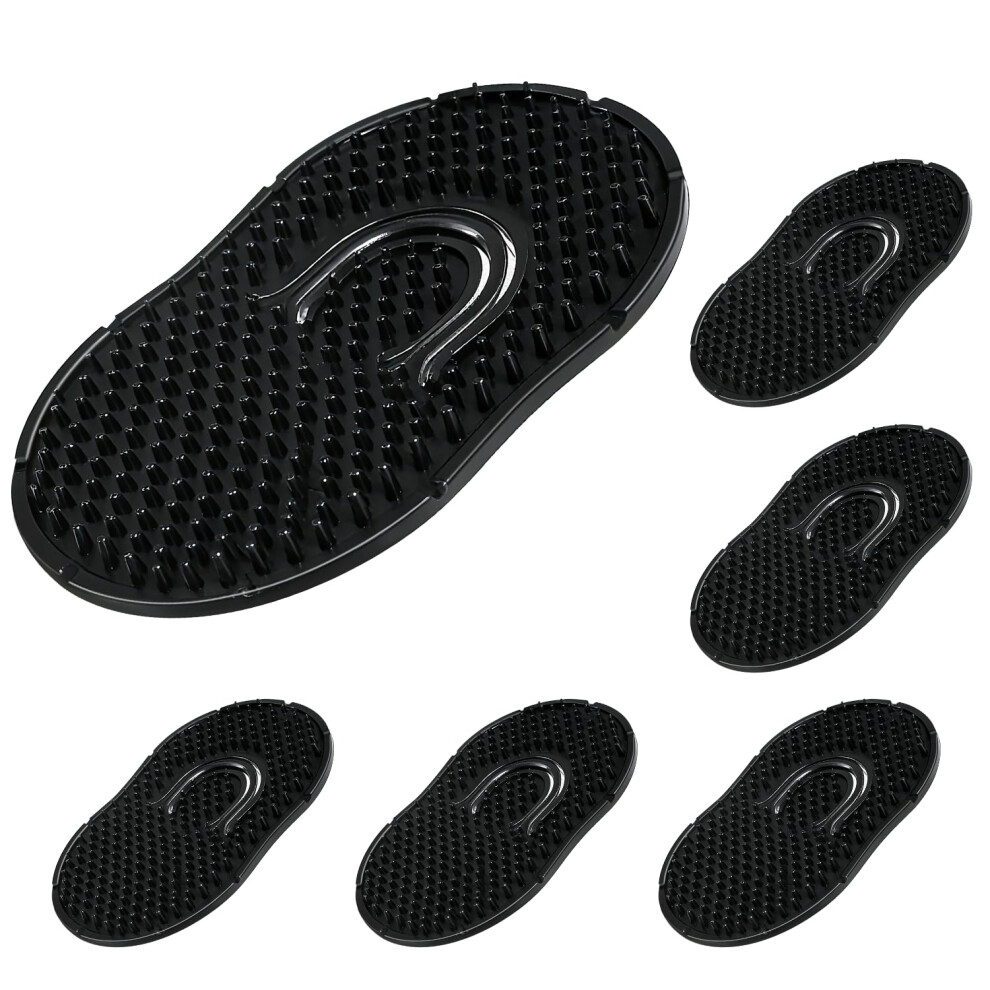 6 Pack Scalp Massager Brush and Pocket Comb, Gentle Palm Size for Men Travel Beard Pet Grooming Black