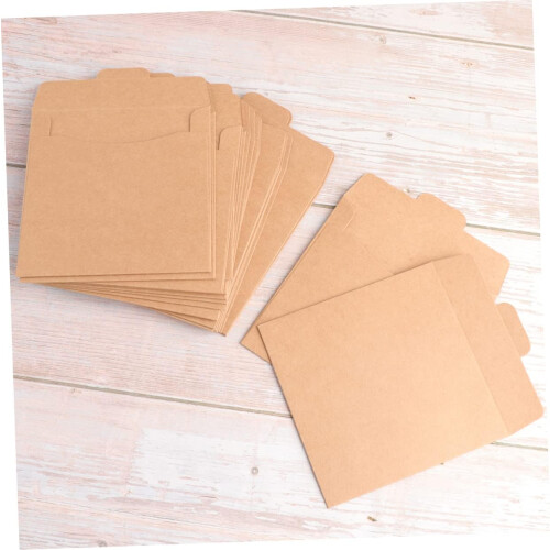 30pcs Kraft Paper CD Sleeves DVD Storage Envelopes with Secure Flap Closure Dustproof Protection 2