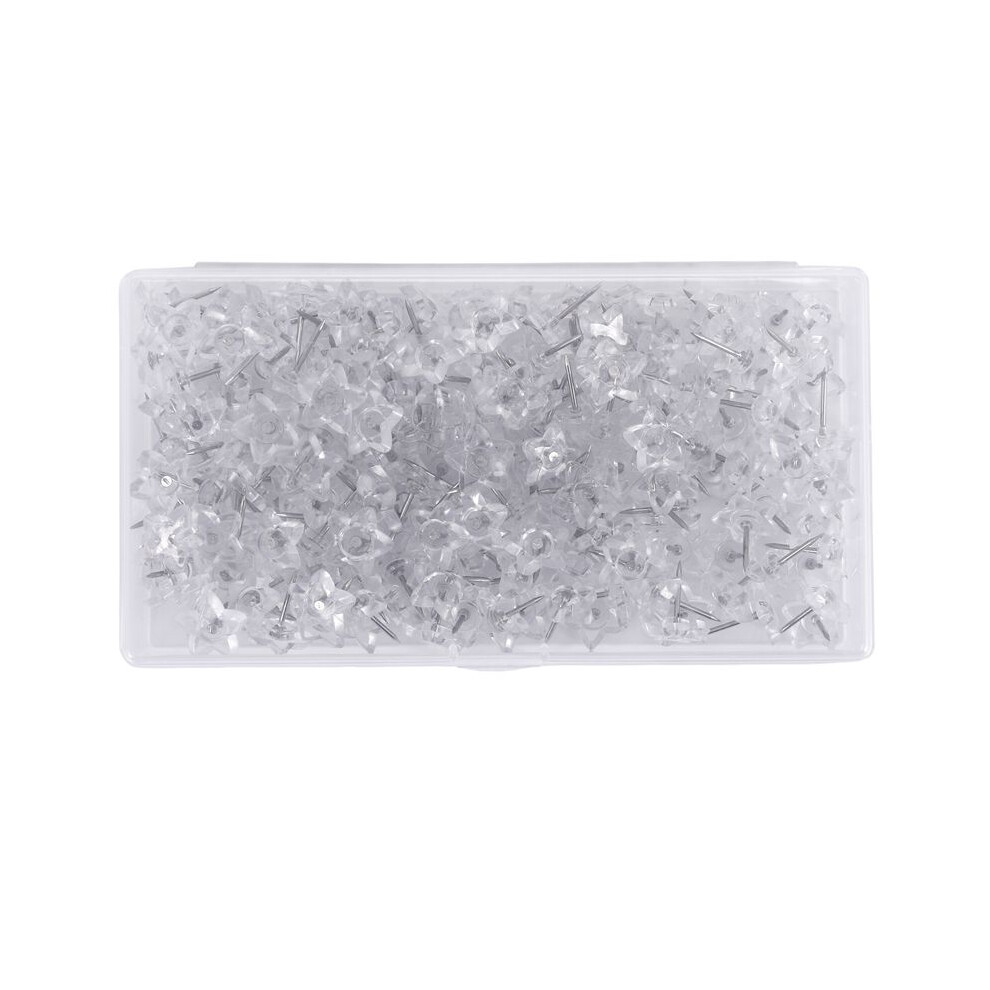 200 Pieces Star Shaped Push Pins Plastic Clear Thumb Tacks With Plastic Box For Cork Board Steel Point Decorative 6031977098183