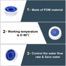 10 Pieces Water Flow Restrictor 1.5/1.8/2.0/2.5/3.0 GPM Shower Water Flow Reducer Shower Limiter Set for Shower