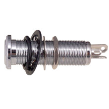 6.35mm Brass Threaded Cylinder Bass Guitar Jack Pickup Output Input Plug Socket Electric Guitar Accessories,Silver