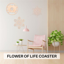 8 Packungen 14Cm Holz Wand Schild Blume Des Lebens Form Untersetzer Holz Wand Kunst DIY Untersetzer Handwerk Machen Geometrie
