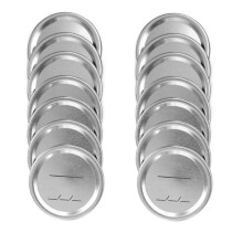 Inmaakdeksels Normale Mond voor Kogel-/Kerrpotten, Metalen Deksels van Gespleten Type met Siliconen Afdichtingen, Zilver, 14 Stuks
