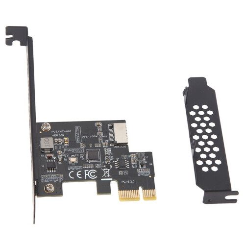 PCI-E 1X to USB 3.2 GEN1 5Gbps Type-E A-Key Expansion Card,Front Panel Type-C Interface for Desktop PC(ASM1042A)